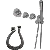 Brauer Chrome Carving inbouw badkraan met badvulcombinatie en staafhanddouche chroom