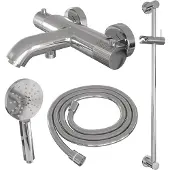 Brauer Chrome Carving thermostatische badkraan chroom set 2