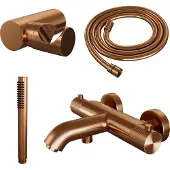 Brauer Copper Carving thermostatische badkraan koper geborsteld PVD set 3