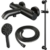 Brauer Black Edition thermostatische badkraan mat zwart set 2