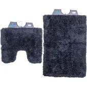 Wicotex - Badmat set met Toiletmat - WC mat met uitsparing Pure Antraciet - Antislip onderkant