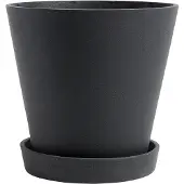 HAY Flowerpot with saucer pot XL Ø21.5 cm Zwart