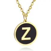 Cilla Jewels Goudkleurige Dames Schakelketting met Zwarte Kettinghanger Letter Z