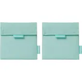 Roll'Eat Snack'n'Go Nature Mint - Herbruikbaar Boterhamzakje en Snackverpakking - Sluiting met klittenband - BPA-vrij - Waterdichte binnenlaag - Wasbaar tot 60°C - 2 stuks