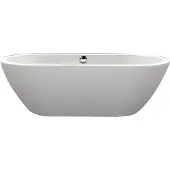 Xenz Rens 155x75x60 vrijstaand bad glans wit incl. waterval vulcombi glans wit