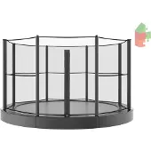 Akrobat Trampoline Orbit Flat to the ground - 244 cm - Rond - Grijs - met Veiligheidsnet