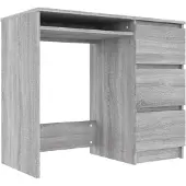 vidaXL Bureau 90x45x76 cm bewerkt hout grijs sonoma eikenkleurig
