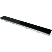 SanitairZone Aloni Glasrooster Voor RVS Douchegoot Flens Met Uitneembaar Sifon 60cm Zwart