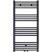 SanitairZone Belrad Handdoekradiator Middenaansluiting 1100x600mm 558 Watt Geborsteld Mat Zwart
