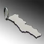 MOOYE ® - Collectie Zilveren Landkaart Portugal ketting hanger