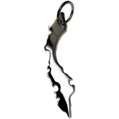 MOOYE ® - Collectie Zilveren Landkaart Curacao ketting hanger