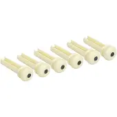 Boston 2130 Ivorietint Plastic Bass Bridge Pins met Zwart Dots - 6-Pack