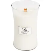 Woodwick white teak large candle