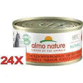 Almo Nature 24x HFC - Kattenvoer Natvoer Blik - Natural - Kip & Pompoen - 70g