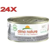 Almo Nature 24x HFC - Kattenvoer Natvoer Blik - Natural - Tonijn & Jonge Ansjovis - 150g
