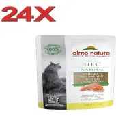 Almo Nature HFC - Kattenvoer - Maaltijdzakje Kip & Zalm - 24x55gr