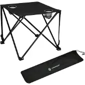 Springos Campingtafel Inklapbaar | Inclusief Draagtas | Polyester | Zwart