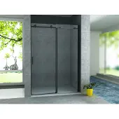 Klea Schuif Douchedeur Met Mat Zwart Profielen 1200x2000mm 8mm