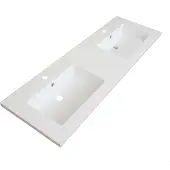 Aloni Bagnotti Beta Solid Surface Dubbele Wastafel - 160cm - Acryl Wit