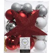Décoris 023324 Kerstballen Kunststof Mix - 33 Stuks
