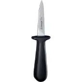 Triangle Oestermes met Veilige Grip - RVS Lemmet - Zwart Kunststof Heft - 16 cm