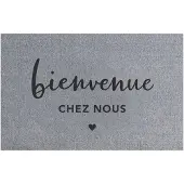 Eulenschnitt Deurmat bienvenue chez nous. 45x75cm. Grijs / wit