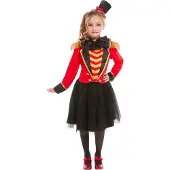 Smiffys Kostüm - Deluxe Ringmaster - Rot/Schwarz - - 7-9 Jahre (122-134) - Kostüme