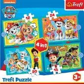 Trefl Paw Patrol 4-in-1 puzzel - 12/15/20/24 stukjes