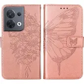 Mobigear Butterfly Bookcase voor OPPO Reno 8 5G - Roségoud