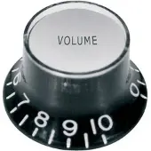 Boston KB-130-V belknop SG model, zwart met chroomkap, metrische pasvorm, volume.