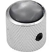 Boston KCH-239 domeknop met zwart parel inleg en chroomafwerking, 18x18mm