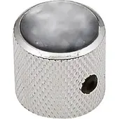 Boston KN-239 Deurgreep met Zwarte Parelinleg - Nikkel Afwerking, 18x18 mm