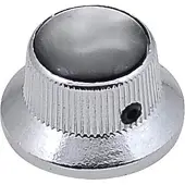 Boston Elegante KCH-263 belknop met zwarte parelinleg en chroomafwerking