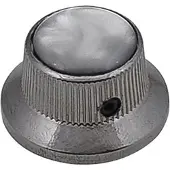 Boston KBN-263 belknop met zwarte parelinleg en zwarte nikkelafwerking