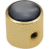 Boston KG-239 Dome Knop met Zwarte Parelinleg en Gouden Afwerking 18x18mm