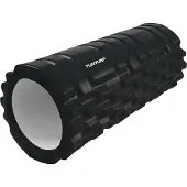 Tunturi Yoga Grid Foam Roller - Massage Roller - Foamroller - Fitness Roller - Zwart - 33cm - Incl. gratis fitness app