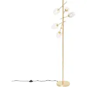 QAZQA Klassieke vloerlamp goud met glas - Elien