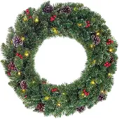 Black Box Trees Kerstkrans Ø 60 cm | Creston | 30 lampjes op batterijen |