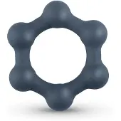 Huismerk Hexagon Cockring Met Stalen Kogels - 1 Stuk
