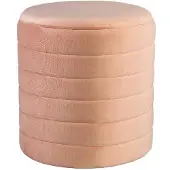 Ptmd collection PTMD Donut Velvet taupe round pouf (Taupe, 40x42x40 diameter: 40cm)