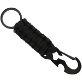 LGT JWLS Sleutelhanger Zwart Paracord met Ring en Musketon