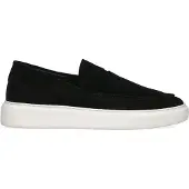 Manfield Zwarte suède loafers met sportieve zool | Maat 43