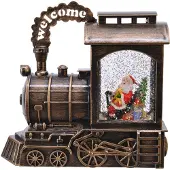 Lumineo Kerstlantaarn trein met kerstman | | 23 cm (Led, Batterijen)