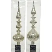 Décoris Piek glas d9h35 cm zilver a2