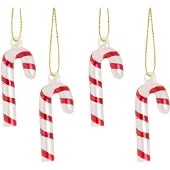 Sass & Belle Mini kersthangers candycane kerstbal set van 4 -