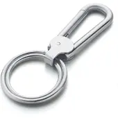 LGT JWLS Edelstaal Sleutelhanger Zilverkleurig met Dubbel Ringen