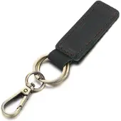 LGT JWLS Heren Sleutelhanger met Zwart Leren Label en Musketon