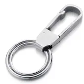 LGT JWLS Zilverkleurige Sleutelhanger van Edelstaal Dubbele Ring