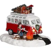 Luville - Ski trip battery operated - l18,5xb13xh12cm - Kersthuisjes & Kerstdorpen
