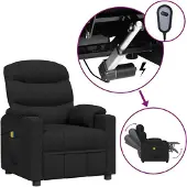 vidaXL Massagestoel elektrisch stof zwart